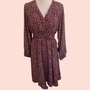 Draper James Burgundy Floral Midi Dress